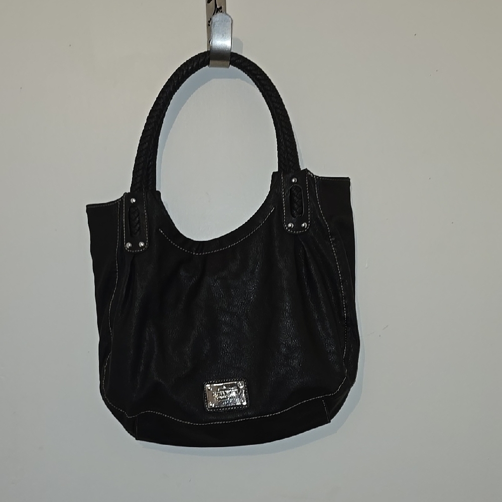 EUC Nine West Vegan Leather Shoulder Bag with Braided Handles